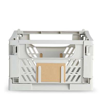 Stabelbar foldekasse lysegrå 33x24,5x15 cm