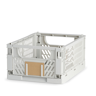 Stabelbar foldekasse lysegrå 33x24,5x15 cm