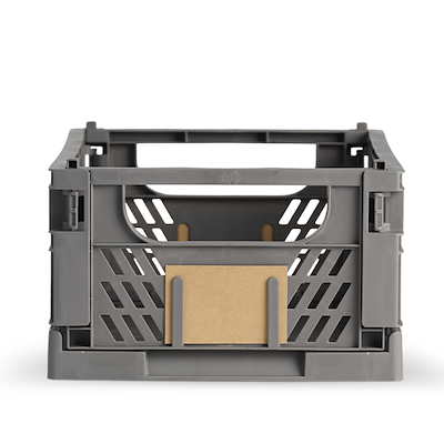 Stabelbar foldekasse grå 33x24,5x15 cm