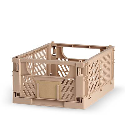 Stabelbar foldekasse sand 33 x 24.5 x 15 cm