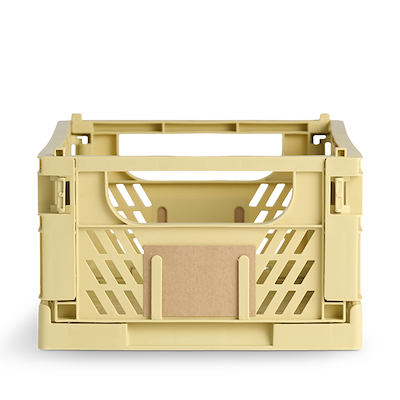 Stabelbar foldekasse gul 33x24,5x15 cm