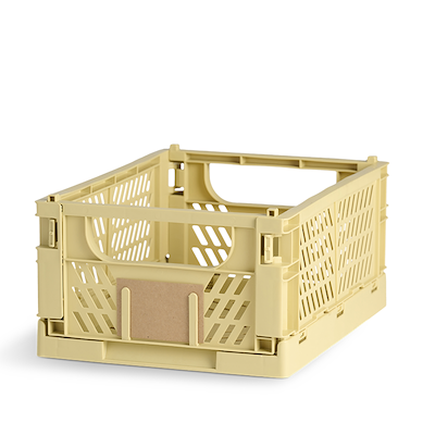 Stabelbar foldekasse gul 33 x 24.5 x 15 cm