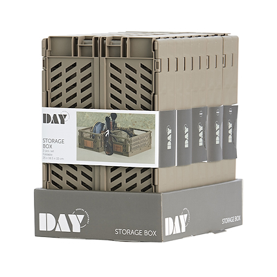 Stabelbar foldekasse valnød 25x16,5x10 cm 2 stk.