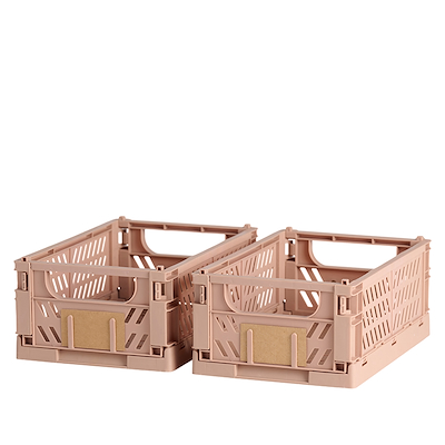 Stabelbar foldekasse sand 25x16,5x10 cm 2 stk.