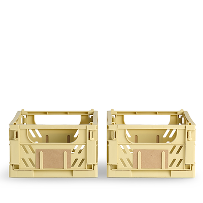 Stabelbar foldekasse gul 25x16,5x10 cm 2 stk.