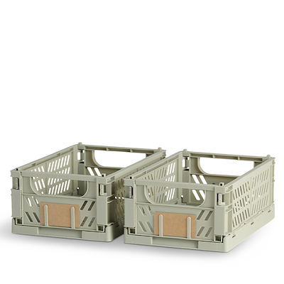 Stabelbar foldekasse grøn 25x16,5x10 cm 2 stk.