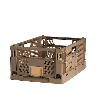 Stabelbar foldekasse valnød 50x33x20 cm