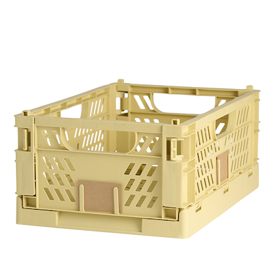 Stabelbar foldekasse gul 50x33x20 cm