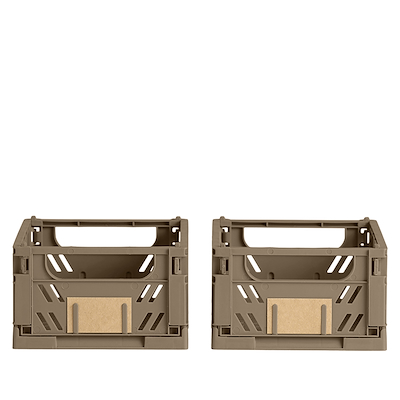 Stabelbar foldekasse valnød 17x12,5 cm 2 stk.