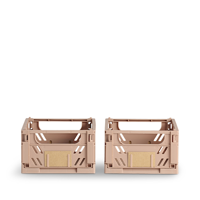 Stabelbar foldekasse sand 17x12,5 cm 2 stk.