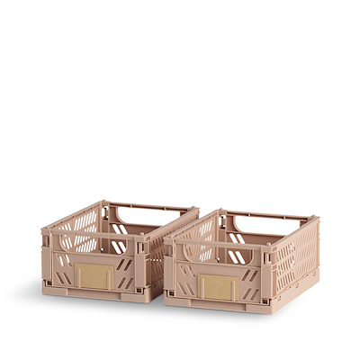 Stabelbar foldekasse sand 17x12,5 cm 2 stk.
