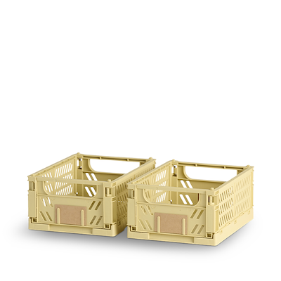 Stabelbar foldekasse gul 17x12,5 cm 2 stk.