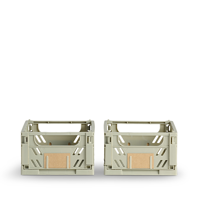 Stabelbar foldekasse lysegrøn 17x12,5 cm 2 stk.