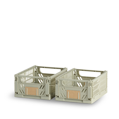 Stabelbar foldekasse lysegrøn 17x12,5 cm 2 stk.