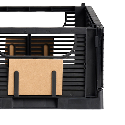 Opbevaringskasse Recycled sort 25x17 cm 2 stk.