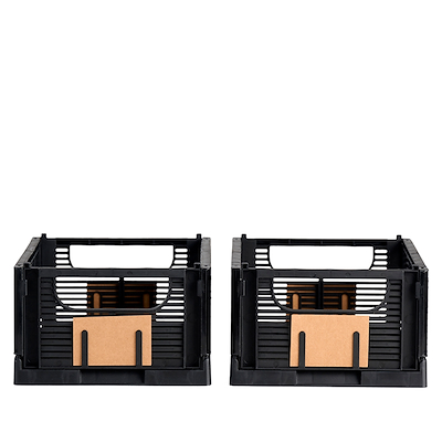 Opbevaringskasse recycled sort 33x24,5 cm 2 stk
