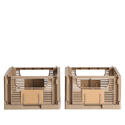 Opbevaringskasse recycled brun 25x16 cm 2 stk