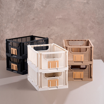 Opbevaringskasse recycled brun 25x16 cm 2 stk