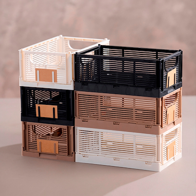 Opbevaringskasse recycled brun 25x16 cm 2 stk