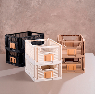 Opbevaringskasse recycled brun 33x24,5 cm 2 stk.