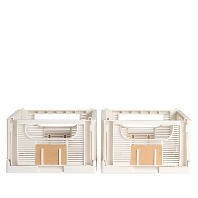 Opbevaringskasse recycled naturel 33,5x25 cm 2stk
