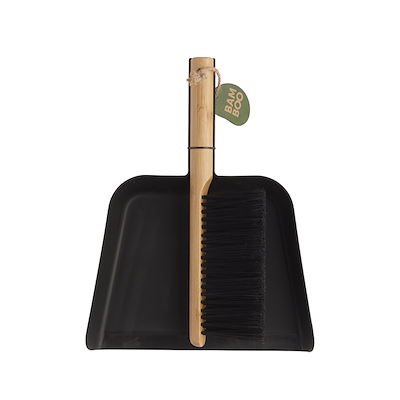 Fejebakke med kost bambus sort