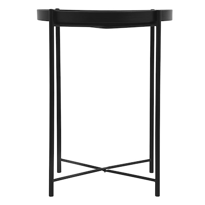 Sidebord sort metal H 50 cm