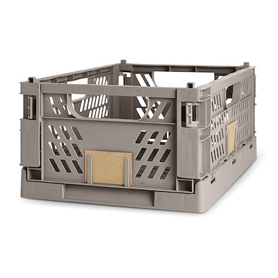 Foldbar kasse 50x33x20 cm lys grå
