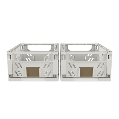 Stabelbar foldekasse hvid 2 stk. 17 x 12,5 x 7 cm