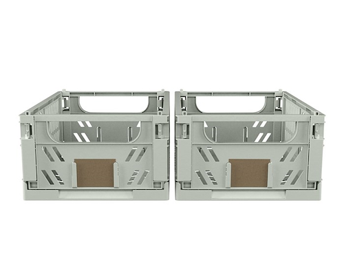 Stabelbar foldekasse mint 17x12,5 cm 2 stk.