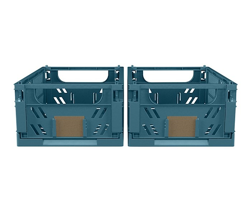 Stabelbar foldekasse blå 17x12,5 cm 2 stk.