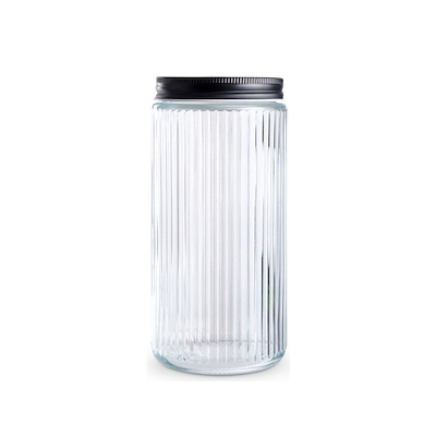 Opbevaringsglas Nordic med låg klar 0,9 liter