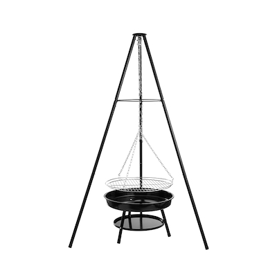 Dangrill tripod bålsted med bålfad og rist
