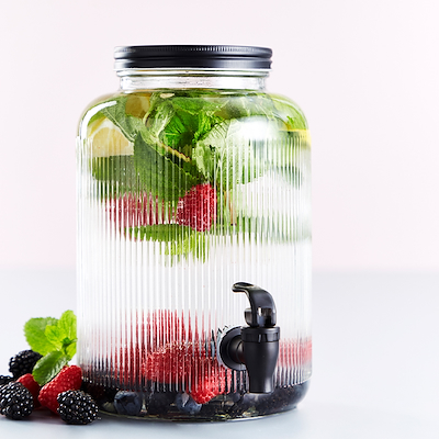 Dispenser med tappehane klar 4 liter