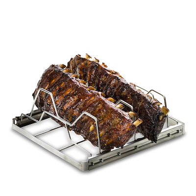 Foldbar spareribsholder rustfrit stål