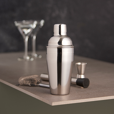 Cocktail shaker sæt rustfrit stål 4 dele