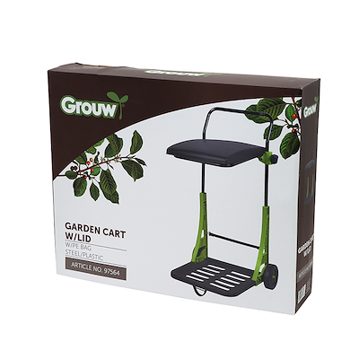 Grouw havevogn affalstativ med låg