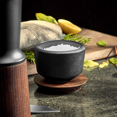 Rosendahl Rå saltkar sort med låg 15 cl