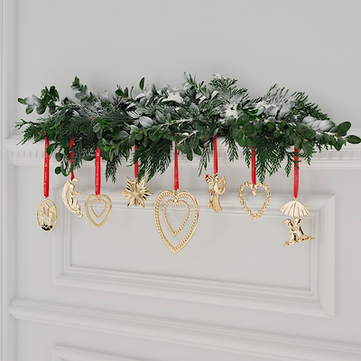 Rosendahl Karen Blixen Jul hjertevedhæng guld 12 cm