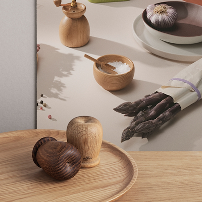 Kay Bojesen salt- og pebersæt eg/røget eg H6 cm