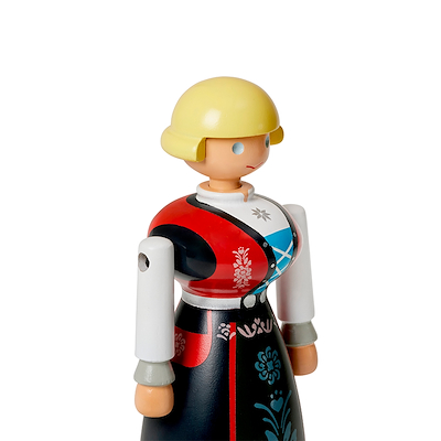 Kay Bojesen Norsk Bunad Kvinde sort/rød