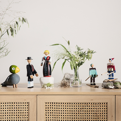 Kay Bojesen Norsk Bunad Kvinde sort/rød