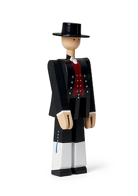 Kay Bojesen Norsk Bunad Mand sort/rød/