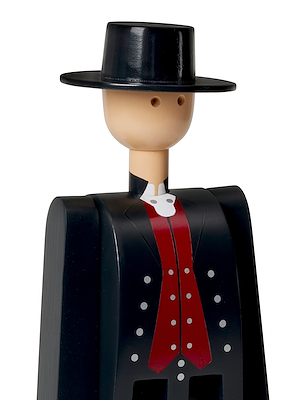 Kay Bojesen Norsk Bunad Mand sort/rød/