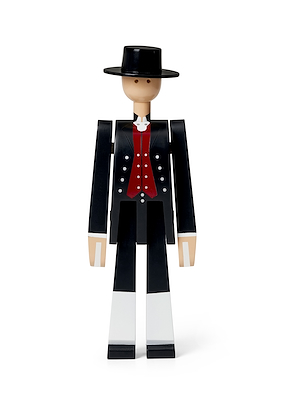 Kay Bojesen Norsk Bunad Mand sort/rød/