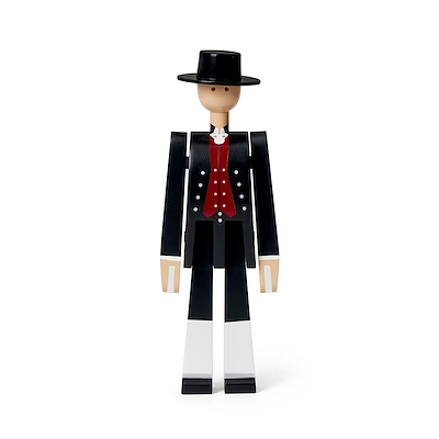 Kay Bojesen Norsk Bunad Mand sort/rød/