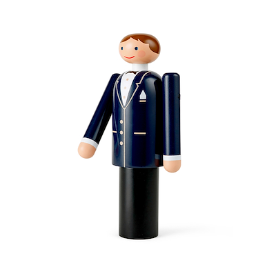 Kay Bojesen Brudgom blå/sort/hvid 18,5 cm