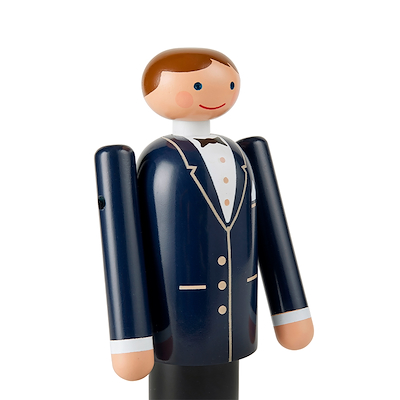 Kay Bojesen Brudgom blå/sort/hvid 18,5 cm