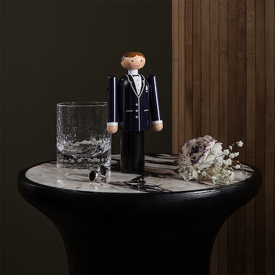 Kay Bojesen Brudgom blå/sort/hvid 18,5 cm