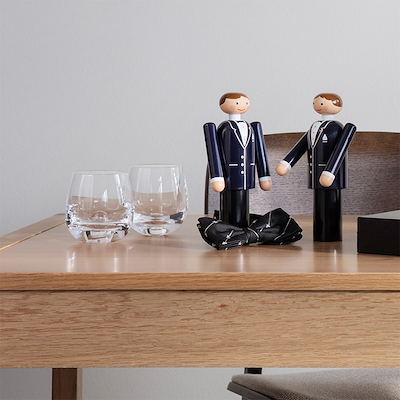 Kay Bojesen Brudgom blå/sort/hvid 18,5 cm